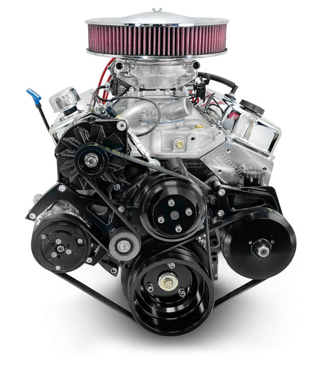 GM Small Block Compatible 350 c.i. Engine - 341 Horsepower - Deluxe Dressed - Black Pulley Kit - Fuel Injected