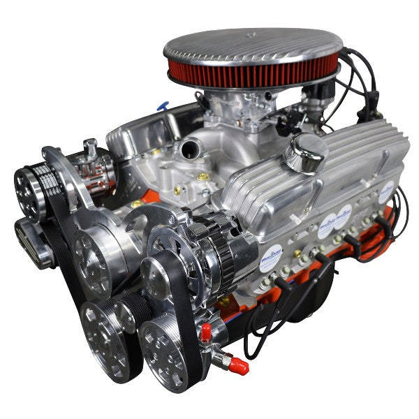 BluePrint Engines GM Small Block Compatible 383 c.i. Low Profile Engine - 436 Horsepower - Deluxe Dressed - Polished Pulley Kit - Fuel Injected