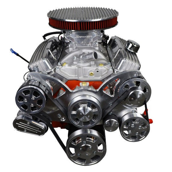 BluePrint Engines GM Small Block Compatible 383 c.i. Low Profile Engine - 436 Horsepower - Deluxe Dressed - Polished Pulley Kit - Fuel Injected