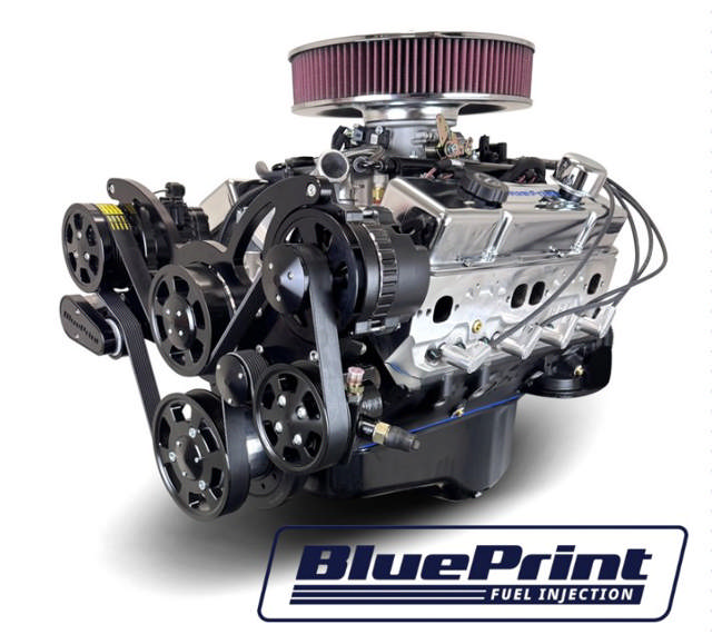 BluePrint Engines GM Small Block Compatible 383 c.i. Engine - 436 Horsepower - Deluxe Dressed - Black Pulley Kit - BluePrint Engines Calibrated ECU