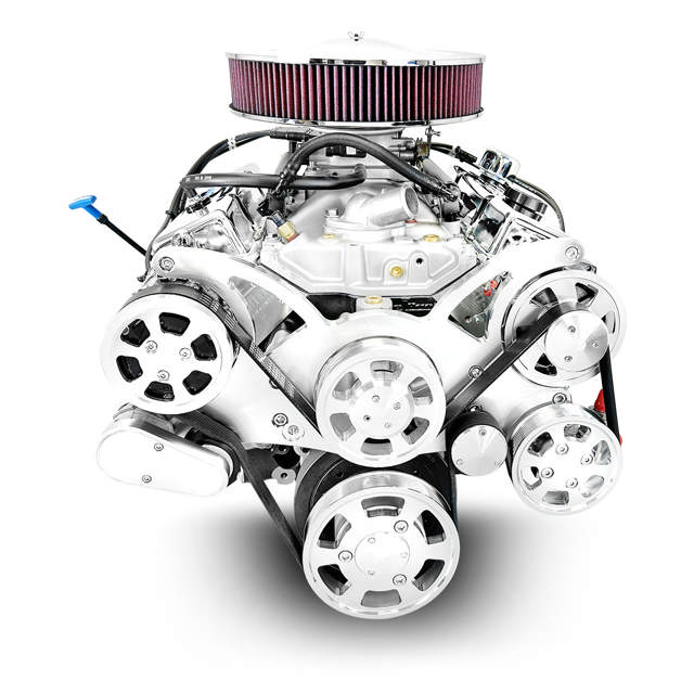 BluePrint Engines GM Small Block Compatible 400 c.i. Engine - 500 Horsepower - Deluxe Dressed - Polished Pulley Kit - Multi-Port Fuel Injected