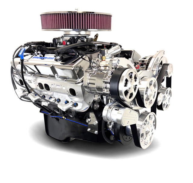 BluePrint Engines GM Small Block Compatible 400 c.i. Engine - 500 Horsepower - Deluxe Dressed - Polished Pulley Kit - Multi-Port Fuel Injected