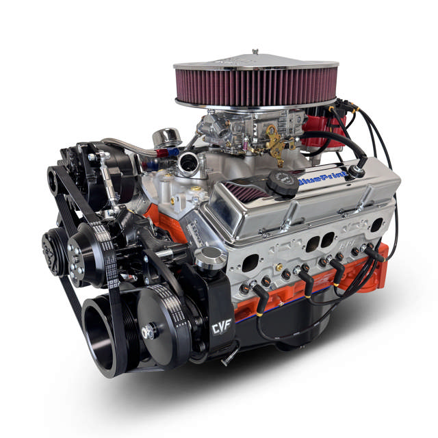 BluePrint Engines GM Small Block Compatible 400 c.i. Engine - 500 Horsepower - Deluxe Dressed - Black Pulley Kit - Carbureted