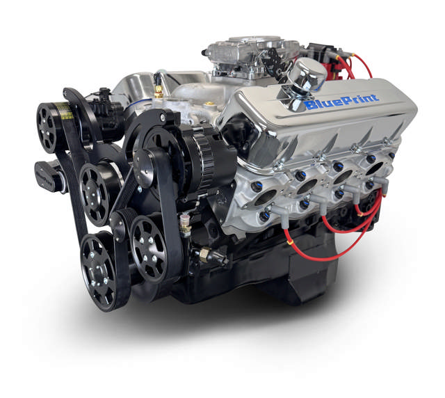 BluePrint Engines GM Big Block Compatible 454 c.i. Engine - 460 Horsepower - Deluxe Dressed - Black Pulley Kit - Fuel Injected - Cruiser