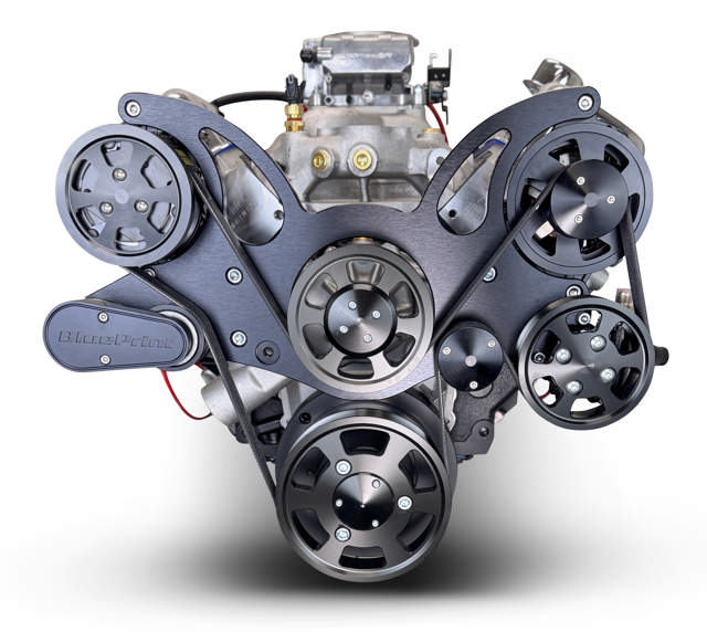 BluePrint Engines GM Big Block Compatible 454 c.i. Engine - 460 Horsepower - Deluxe Dressed - Black Pulley Kit - Fuel Injected - Cruiser