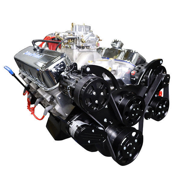 BluePrint Engines GM Big Block Compatible 496 c.i. Engine - 600 Horsepower - Deluxe Dressed - Black Pulley Kit - Carbureted