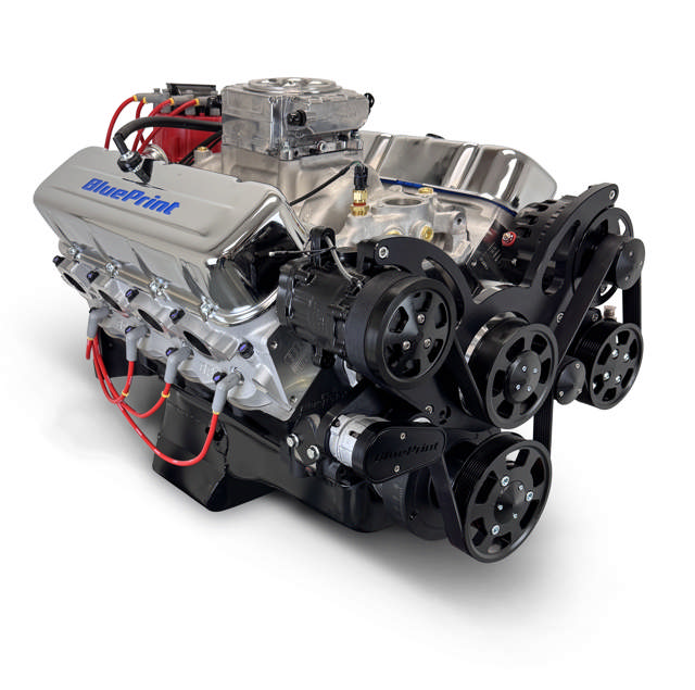 BluePrint Engines GM Big Block Compatible 496 c.i. Engine - 600 Horsepower - Deluxe Dressed - Black Pulley Kit - Fuel Injected