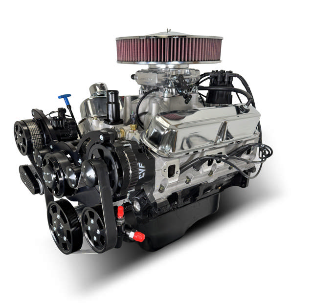 Chrysler Small Block Compatible 408 c.i. Engine - 465 Horsepower - Deluxe Dressed - Fuel Injected - Black Pulley Kit