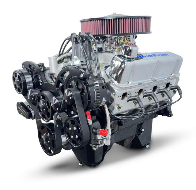 Ford Small Block Compatible 408 C.I. Deluxe Dressed - Rear Sump - Carbureted - Black Pulley Kit