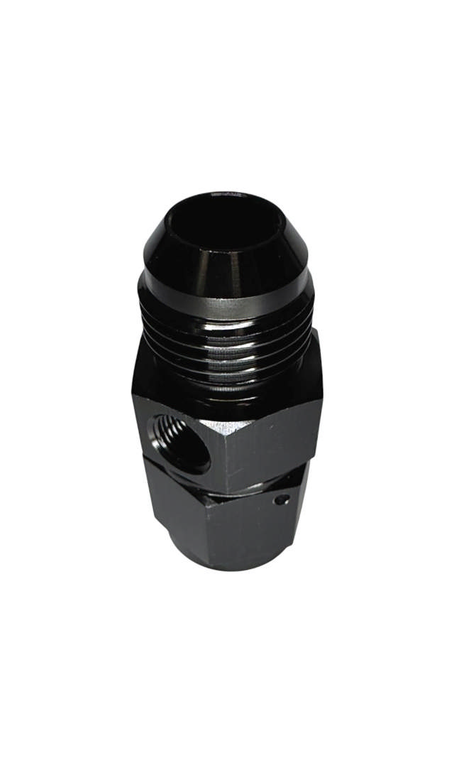 Fuel Pressure Gauge Adapter Fittings -10 Male / -10 Female Black