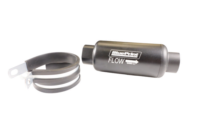 Filter, Fuel, 100 Micron, -10ORB F, w/ Clamps - Black - BPE Logo