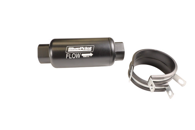 Filter, Fuel, 10 Micron, -10ORB F, w/ Clamps - Black - BPE Logo