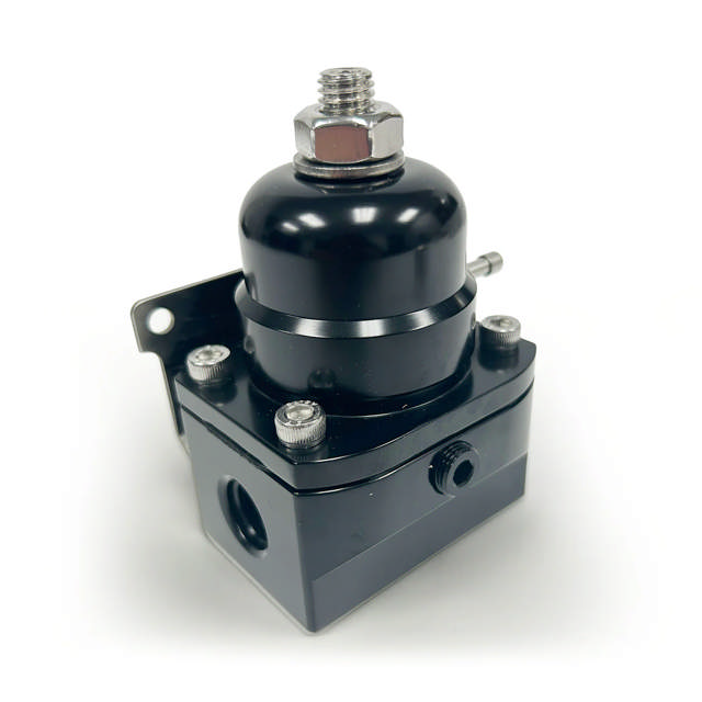 EFI Billet Aluminum Fuel Pressure Bypass Regulator - -6AN ORB - 40-75 PSI - BLACK