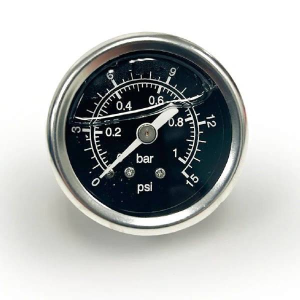0-15 PSI Liquid-Filled Fuel Pressure Gauge. 1/8 NPT