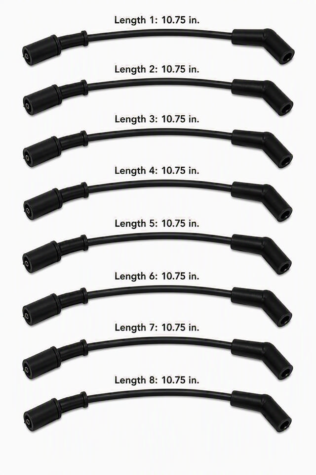8mm BluePrint Black- Assembled Spark Plug Wire Set - 180° Boots - GM LS Compatible