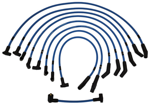 8.65mm Classic BluePrint Blue- Assembled Spark Plug Wire Set - 135° Boots - Ford SB Compatible
