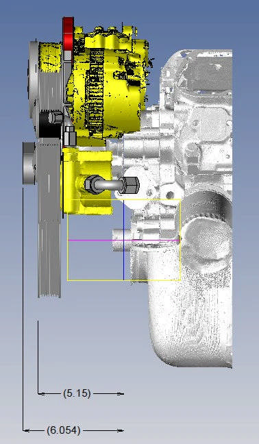 Ford 302 c.i. and 351 Windsor SB Compatible Front Accessory Drive - Full Serpentine with Alternator - Power Steering - Water Pump - Brackets and Bolts - Black
