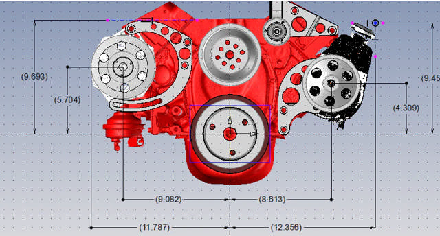 GM SB Compatible Front Accessory Drive - Dual-Belt Quick Serpentine - Alternator - Power Steering - Water Pump - Brackets - Bolts - Black