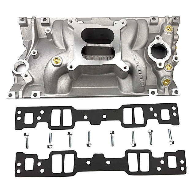 BluePrint Engines SBC Intake Manifold Kit - Dual Plane - Aluminum - Natural - Square Bore - Chevy - Small Block - Vortec