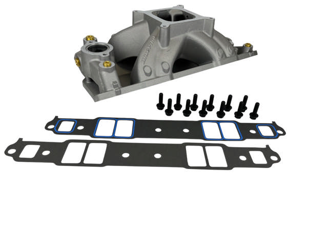 Single Plane - Natural Aluminum Intake Manifold - Pro Series - GM Small Block Compatible,427/454