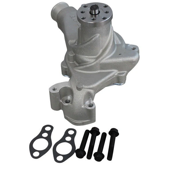 Aluminum Mechanical Water Pump - Chevy SB - Long - Standard Rotation - Satin