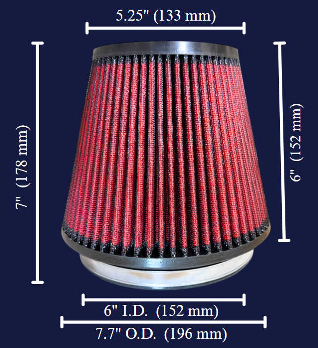 Replacement Air Filter for LS and Hemi Universal Air Intake Kit BPPLS01013