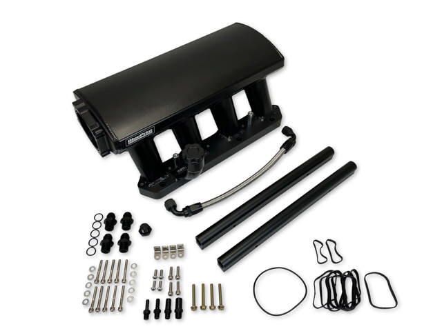 Hemi Kit - Intake Manifold and Fuel Rail - GEN III Hemi 837252 Equivalent - 92MM Bore - Aluminum - Black Anodized