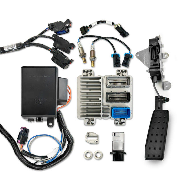 BluePrint Engines GM LS Compatible 376 c.i. Engine and T56 Manual Transmission - 530 Horsepower - Standard Edition Builder Series - Natural Pulley Kit - Holley Terminator X EFI System