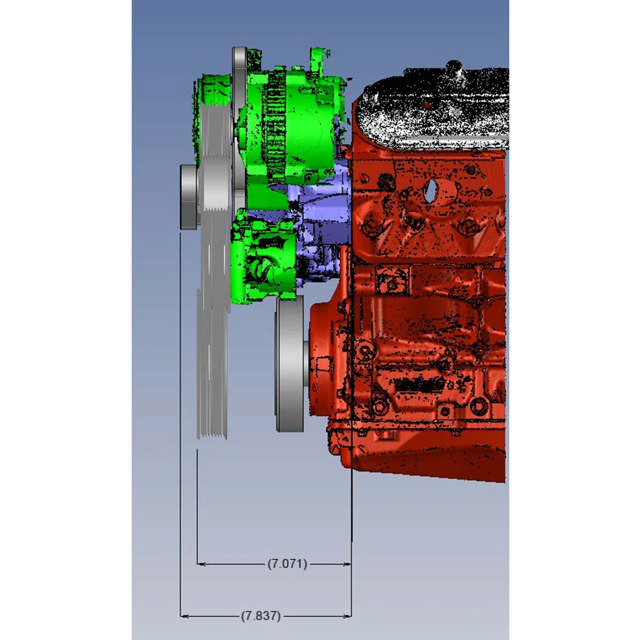 GM LS Compatible Front Accessory Drive - Full Serpentine - Alternator - AC - Water Pump - Brackets - Bolts - Black