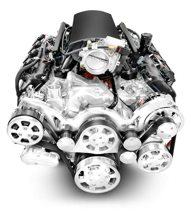 Chrysler Hemi Compatible 426 c.i. Pro Series Engine - 610 Horsepower - Deluxe Dressed - Polished Pulley Kit - Fuel Injected