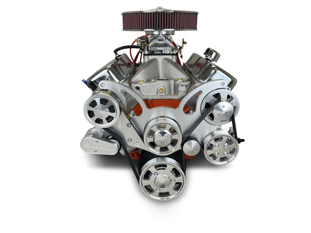 BluePrint Engines GM Big Block Compatible 540 c.i. Pro Series Engine - 670 Horsepower - Deluxe Dressed - Polished Pulleys - Carbureted