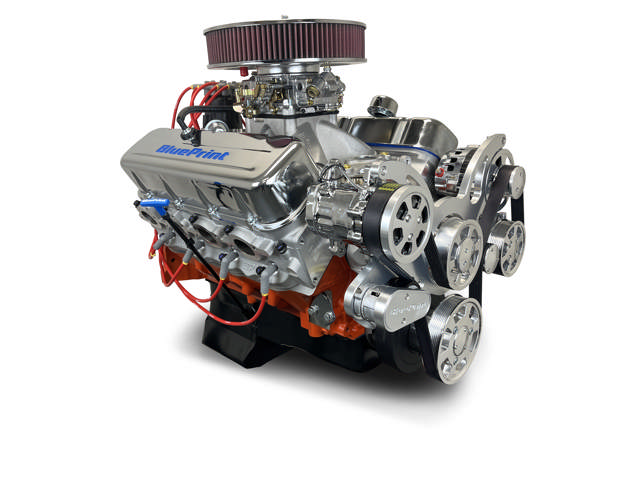 BluePrint Engines GM Big Block Compatible 540 c.i. Pro Series Engine - 670 Horsepower - Deluxe Dressed - Polished Pulleys - Carbureted