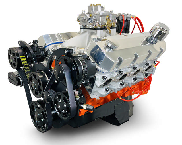 GM Big Block Compatible 540 c.i. Pro Series Engine - 670 Horsepower - Deluxe Dressed - Black Pulley Kit - Carbureted