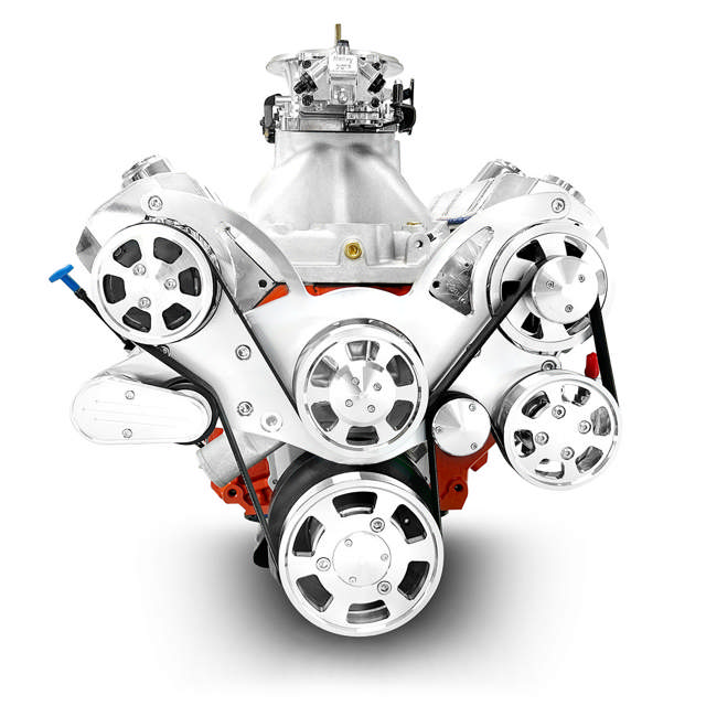 BluePrint Engines GM Big Block Compatible 572 c.i. Pro Series Engine - 750 Horsepower - Deluxe Dressed - Polished Pulley Kit - Carbureted