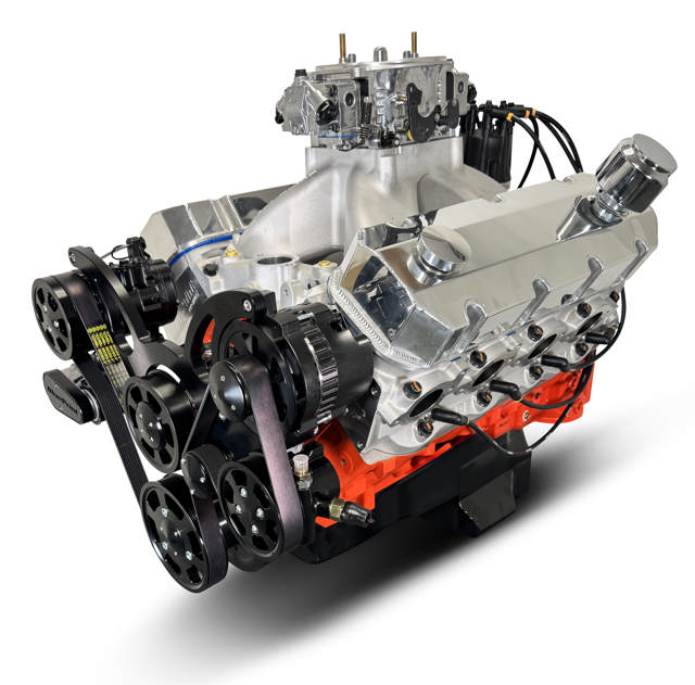 GM Big Block Compatible 572 c.i. Pro Series Engine - 750 Horsepower - Deluxe Dressed - Black Pulley Kit - Carbureted