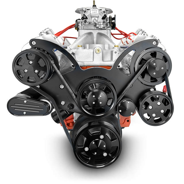 BluePrint Engines GM Big Block Compatible 632 c.i. Pro Series Engine - 815 Horsepower - Deluxe Dressed - Black Pulley Kit - Carbureted