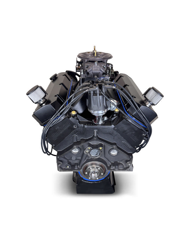 BluePrint Engines GM Big Block Compatible 632 c.i. Pro Series Engine - 815 Horsepower - Blackout Reaper Edition - Deluxe Dressed - Black Pulley Kit - Carbureted