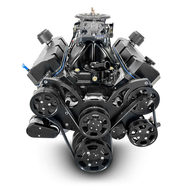 BluePrint Engines GM Big Block Compatible 632 c.i. Pro Series Engine - 815 Horsepower - Blackout Reaper Edition - Deluxe Dressed - Black Pulley Kit - Fuel Injected