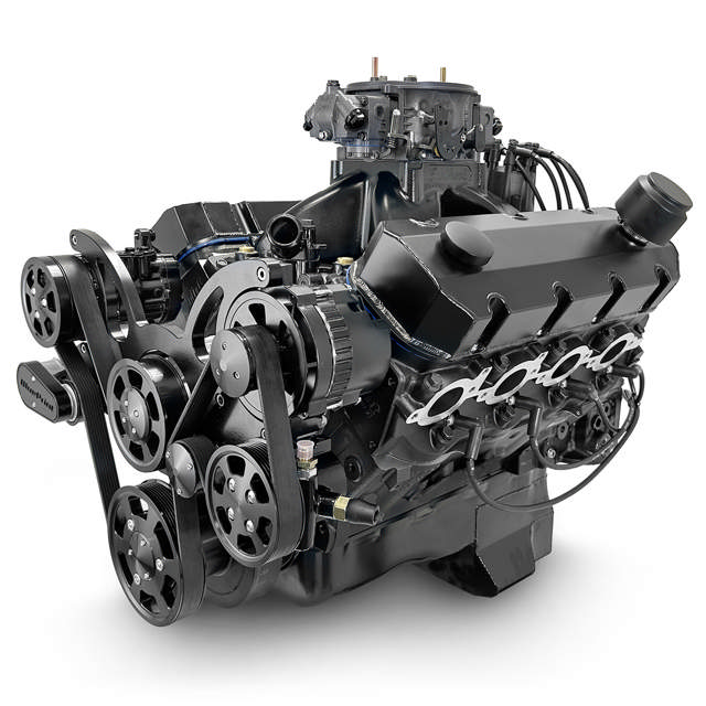 BluePrint Engines GM Big Block Compatible 632 c.i. Pro Series Engine - 815 Horsepower - Blackout Reaper Edition - Deluxe Dressed - Black Pulley Kit - Fuel Injected