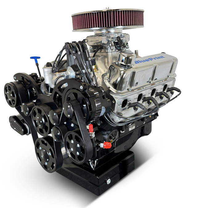 BluePrint Engines Ford Small Block Compatible Pro Series 427 C.I. Deluxe Dressed - Front Sump Oil Pan - Black Pulley Kit - Fuel Injected