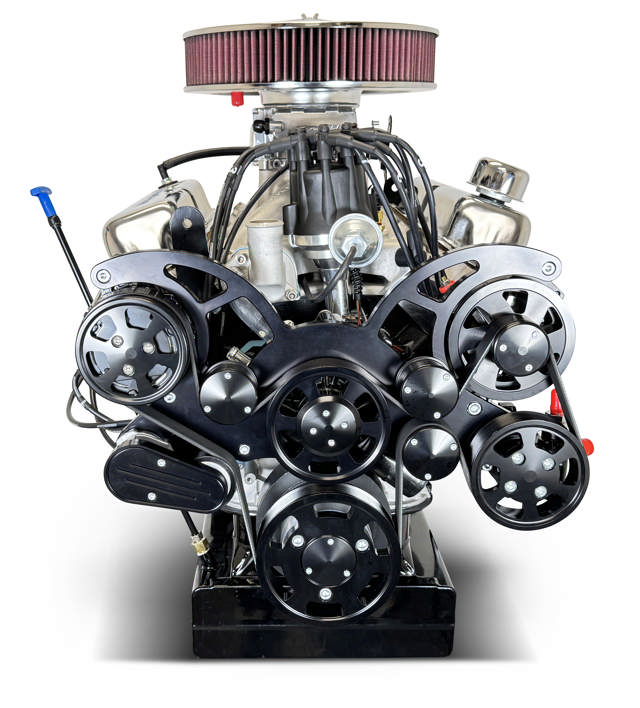 BluePrint Engines Ford Small Block Compatible Pro Series 427 C.I. Deluxe Dressed - Front Sump Oil Pan - Black Pulley Kit - Fuel Injected
