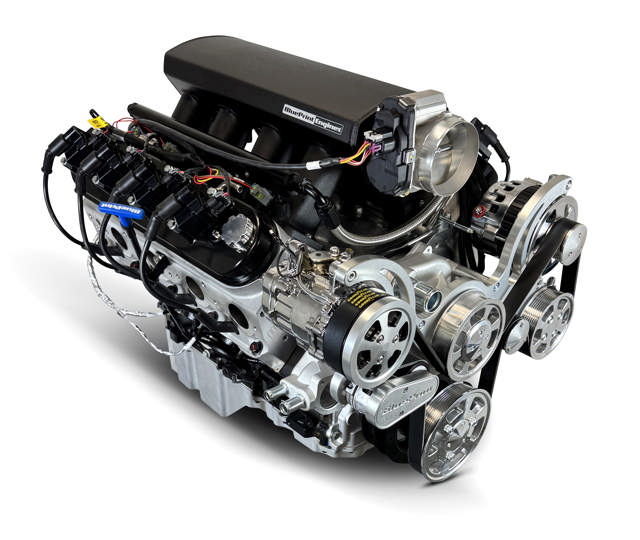 BluePrint Engines GM LS Compatible 376 c.i. Pro Series Engine - BPE Fabbed Aluminum Intake - Deluxe Dressed - Polished Pulley Kit - BluePrint Engines Calibrated ECU