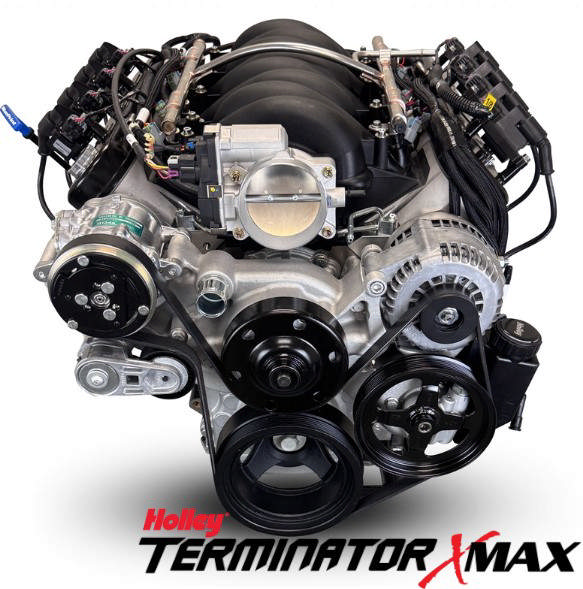 BluePrint Engines GM LS Compatible 376 c.i. Pro Series Engine - GM Plastic Intake - Deluxe Dressed - Natural Pulley Kit - Holley Terminator X EFI System