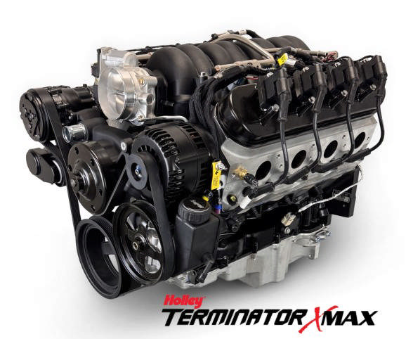 BluePrint Engines GM LS Compatible 376 c.i. Pro Series Engine - GM Plastic Intake - Deluxe Dressed - Black Pulley Kit - Holley Terminator X EFI System