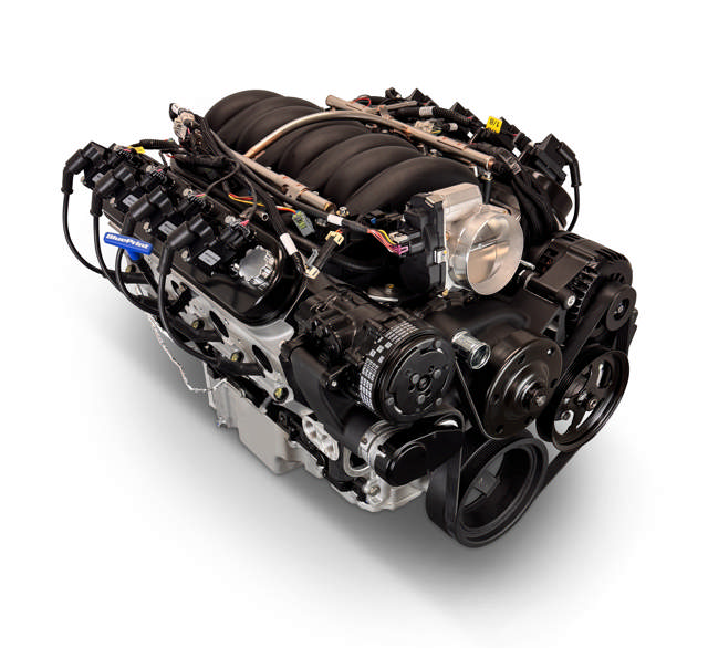 BluePrint Engines GM LS Compatible 376 c.i. Pro Series Engine - GM Plastic Intake - Deluxe Dressed - Black Pulley Kit - Holley Terminator X EFI System