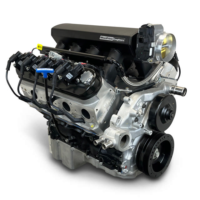 BluePrint Engines GM LS Compatible 376 c.i. Pro Series Engine - BPE Fabbed Aluminum Intake - Base Dressed - No ECU / Harness