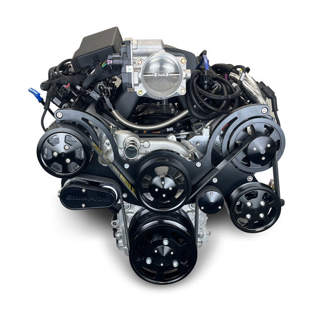 GM LS Compatible 376 c.i. Pro Series Engine - 525 Horsepower - Deluxe Dressed - Black Pulley Kit - Holley Terminator X EFI System