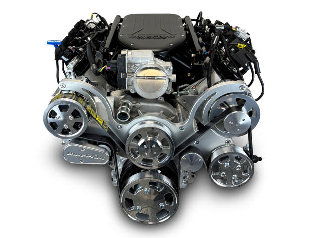 BluePrint Engines GM LS Compatible 376 c.i. Pro Series Engine - 510 Horsepower - Deluxe Dressed - Polished Pulley Kit - Holley Terminator X EFI System
