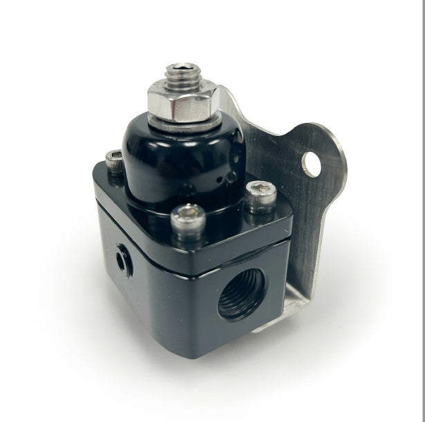Billet Aluminum Fuel Pressure Regulator - 5-12 PSI - -6AN ORB - Black