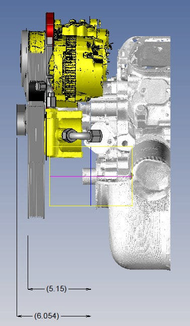 SBF 302/351W FRONT ACCESSORY DRIVE - FULL SERPENTINE W/ ALT - PS - WP - AC - BRACKETS - BOLTS